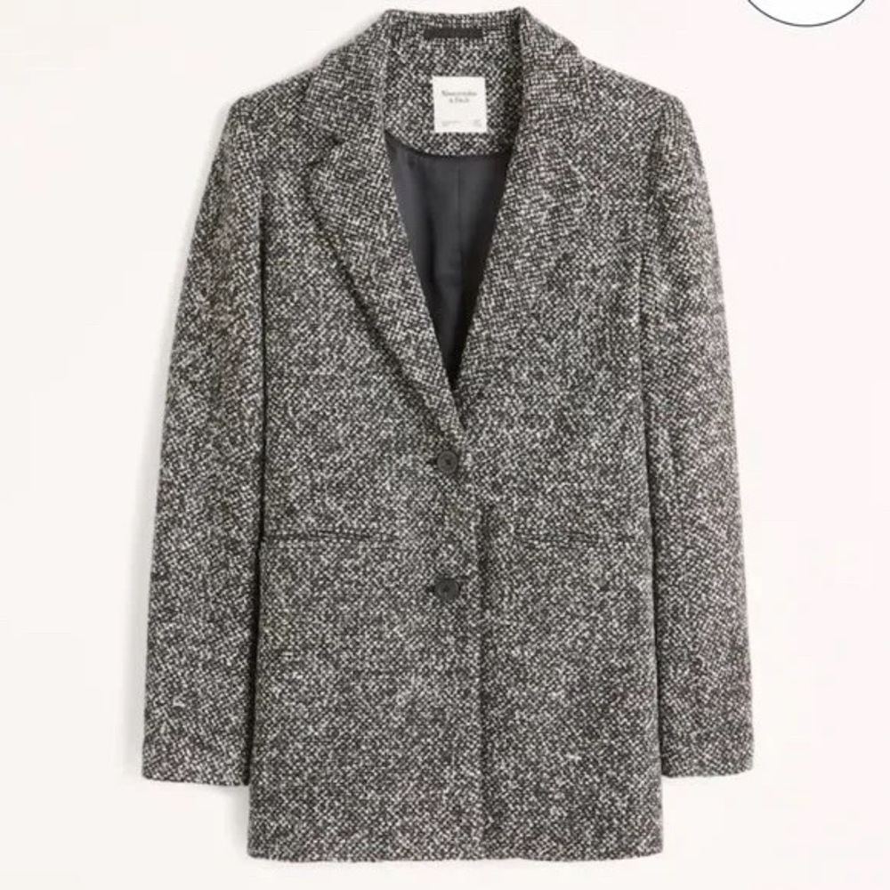 NWT Abercrombie & Fitch wool blend blazer coat S textured jacket